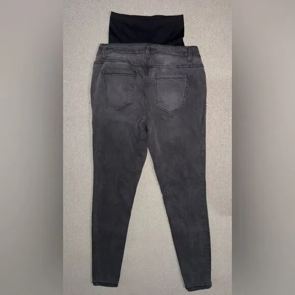 Time and Tru size small Women's gray black Maternity Skinny Jeans NWT - Picture 3 of 4